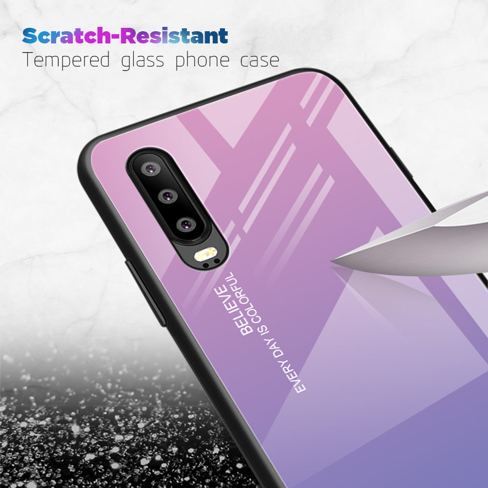 [Gradient Color] Glass + TPU + PC Hybrid Back Case for Huawei P30