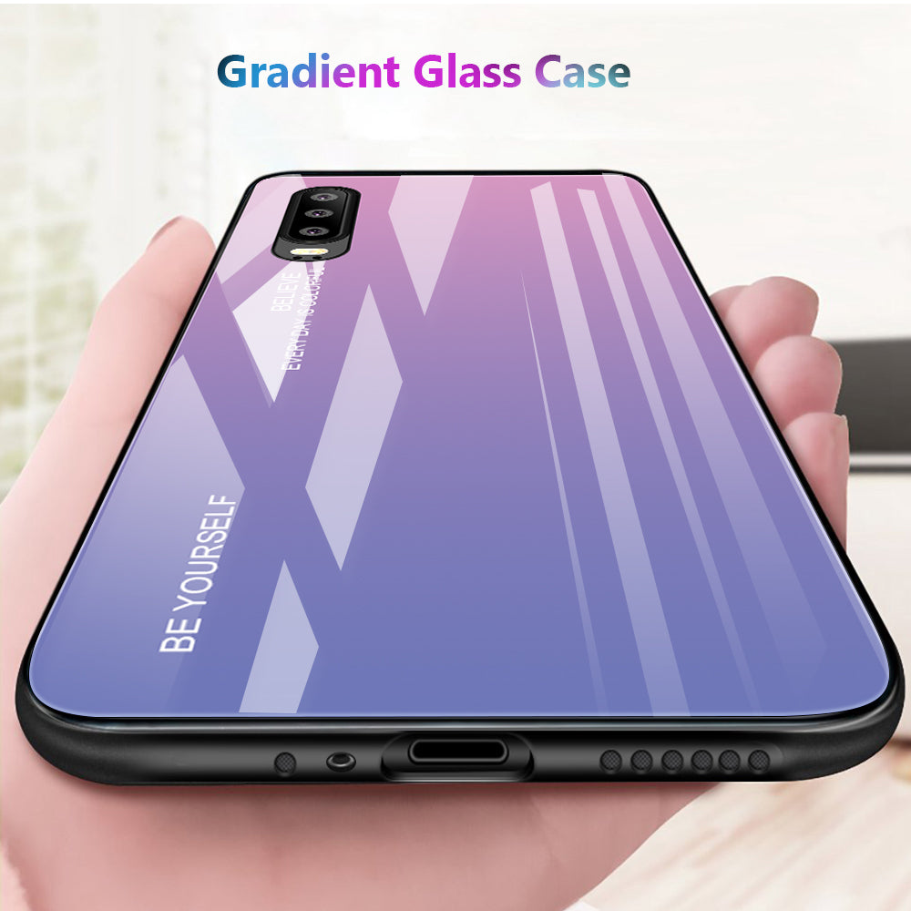 [Gradient Color] Glass + TPU + PC Hybrid Back Case for Huawei P30