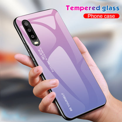 [Gradient Color] Glass + TPU + PC Hybrid Back Case for Huawei P30