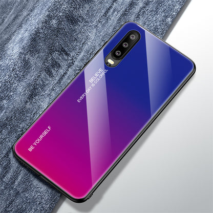 [Gradient Color] Glass + TPU + PC Hybrid Back Case for Huawei P30