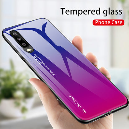 [Gradient Color] Glass + TPU + PC Hybrid Back Case for Huawei P30