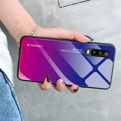 [Gradient Color] Glass + TPU + PC Hybrid Back Case for Huawei P30