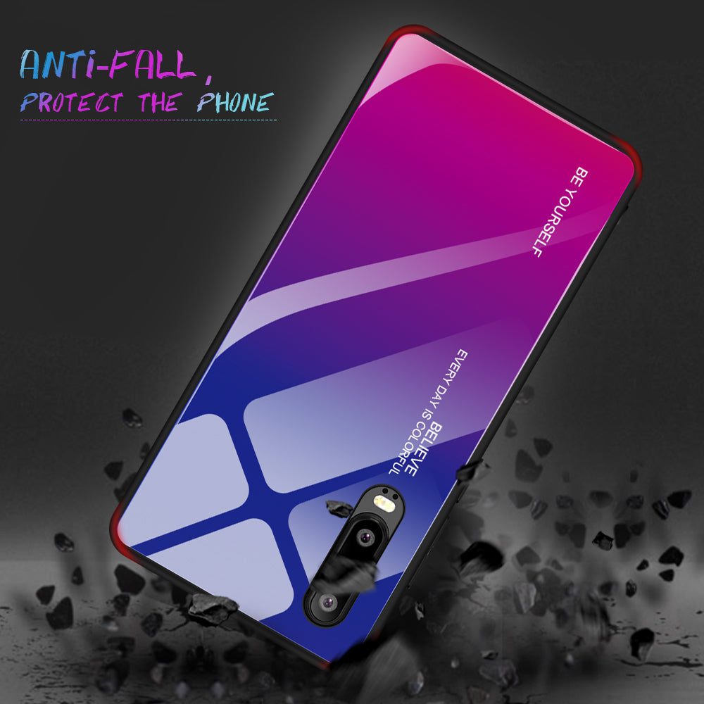 [Gradient Color] Glass + TPU + PC Hybrid Back Case for Huawei P30