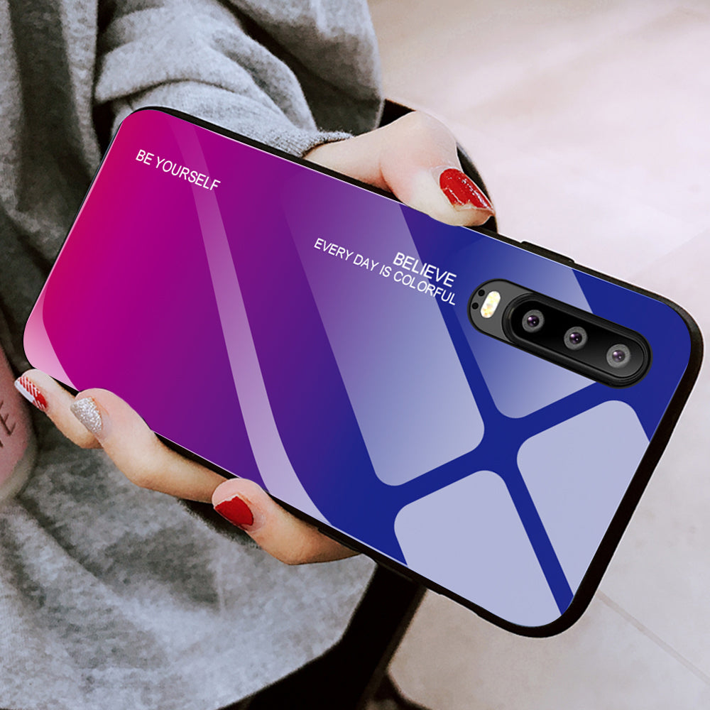 [Gradient Color] Glass + TPU + PC Hybrid Back Case for Huawei P30