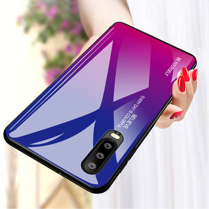 [Gradient Color] Glass + TPU + PC Hybrid Back Case for Huawei P30