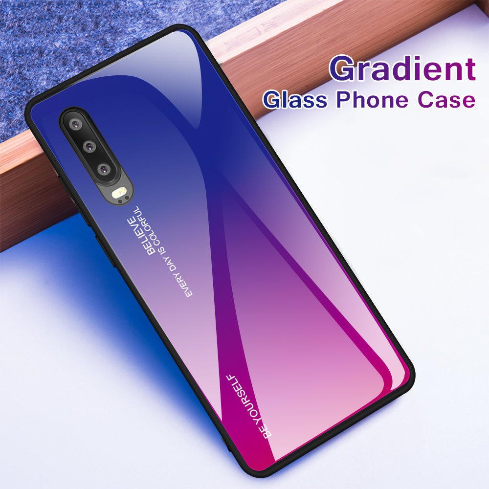 [Gradient Color] Glass + TPU + PC Hybrid Back Case for Huawei P30