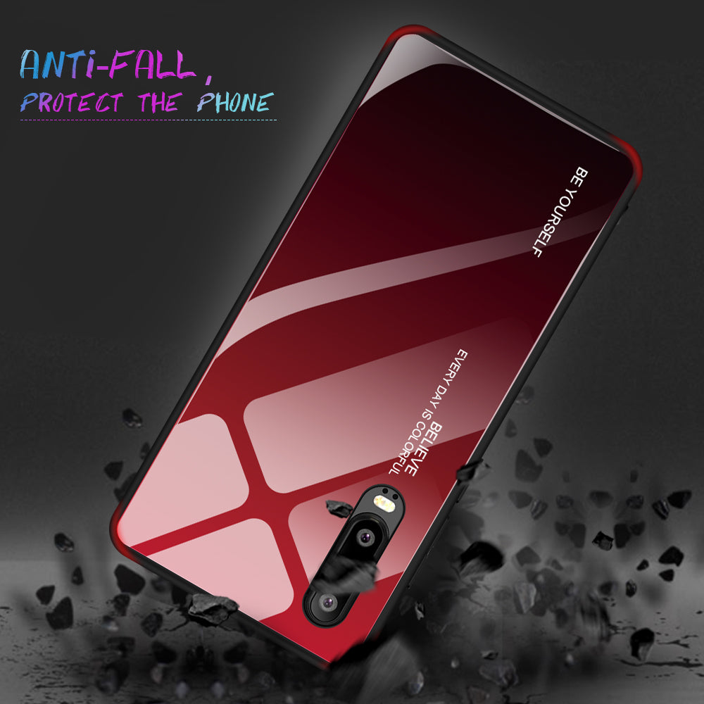 [Gradient Color] Glass + TPU + PC Hybrid Back Case for Huawei P30