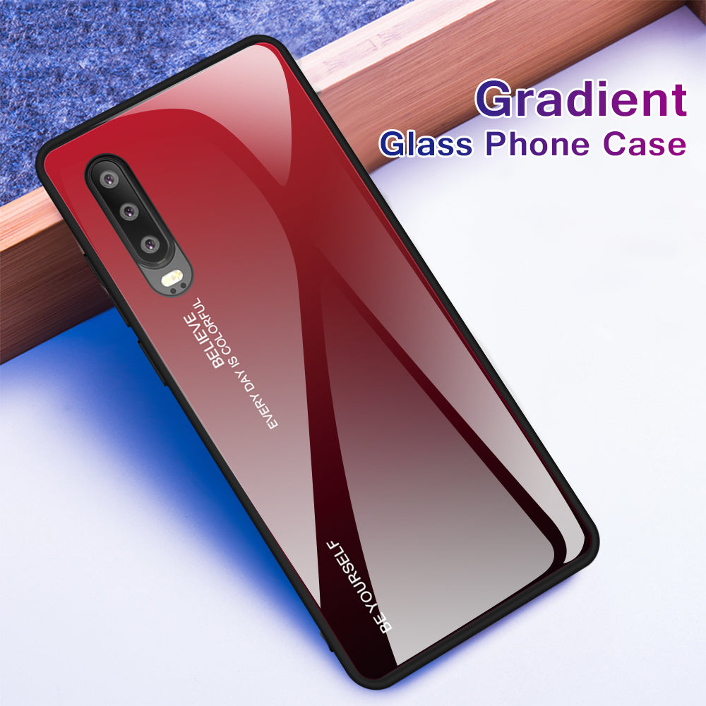 [Gradient Color] Glass + TPU + PC Hybrid Back Case for Huawei P30