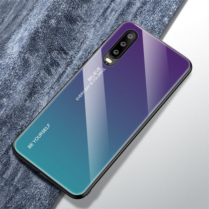 [Gradient Color] Glass + TPU + PC Hybrid Back Case for Huawei P30