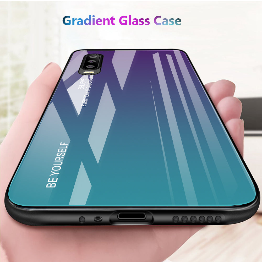 [Gradient Color] Glass + TPU + PC Hybrid Back Case for Huawei P30