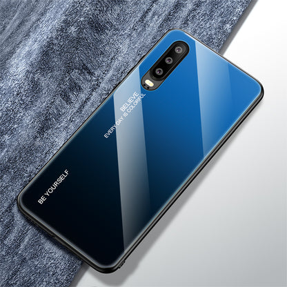 [Gradient Color] Glass + TPU + PC Hybrid Back Case for Huawei P30