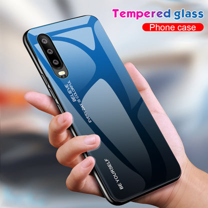 [Gradient Color] Glass + TPU + PC Hybrid Back Case for Huawei P30