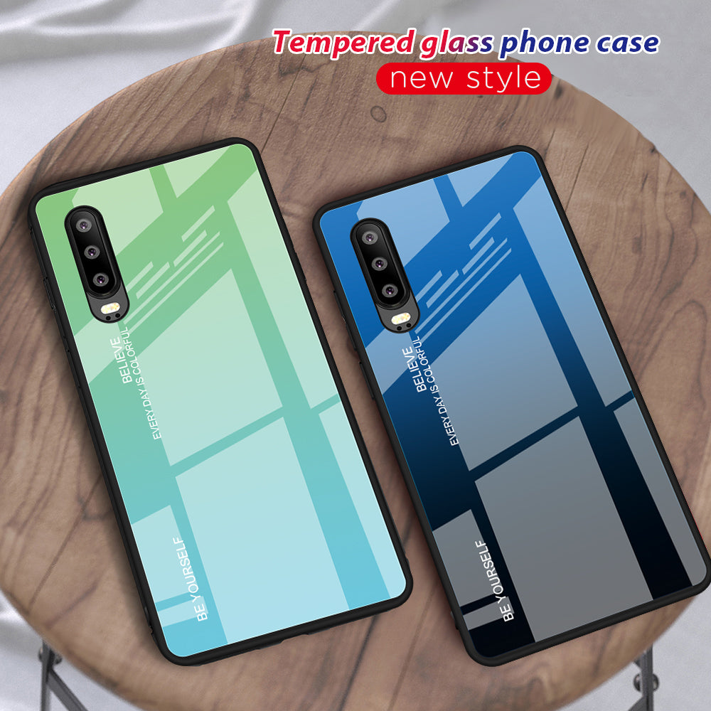 [Gradient Color] Glass + TPU + PC Hybrid Back Case for Huawei P30