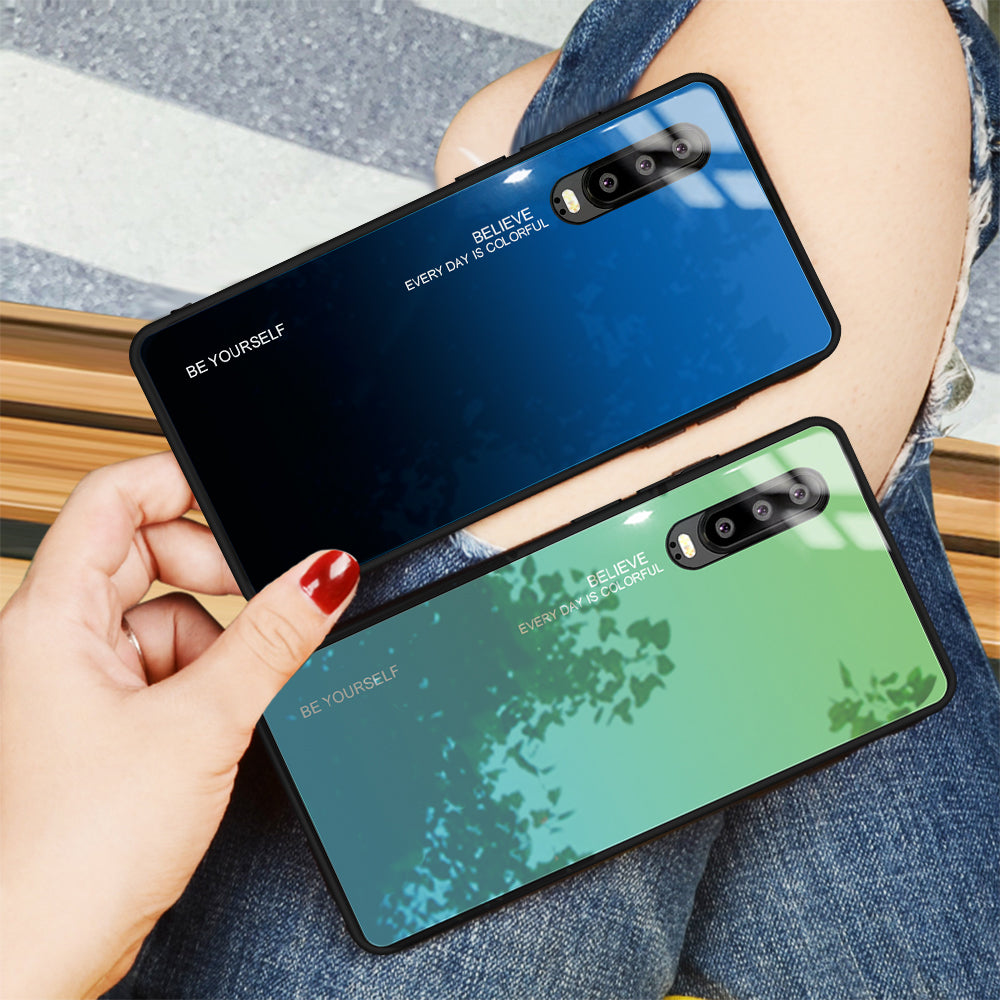 [Gradient Color] Glass + TPU + PC Hybrid Back Case for Huawei P30