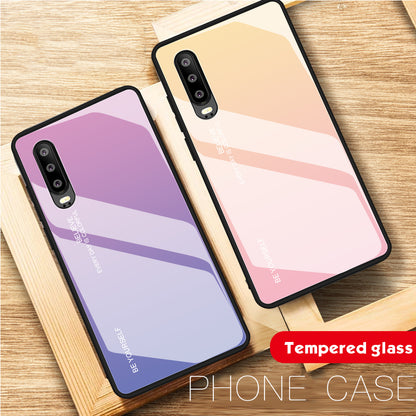 [Gradient Color] Glass + TPU + PC Hybrid Back Case for Huawei P30