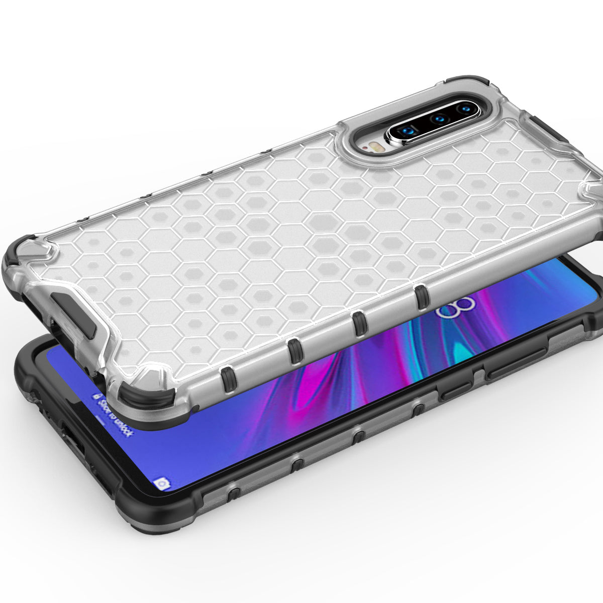 Honeycomb Pattern Shock-proof TPU + PC Hybrid Phone Case for Huawei P30