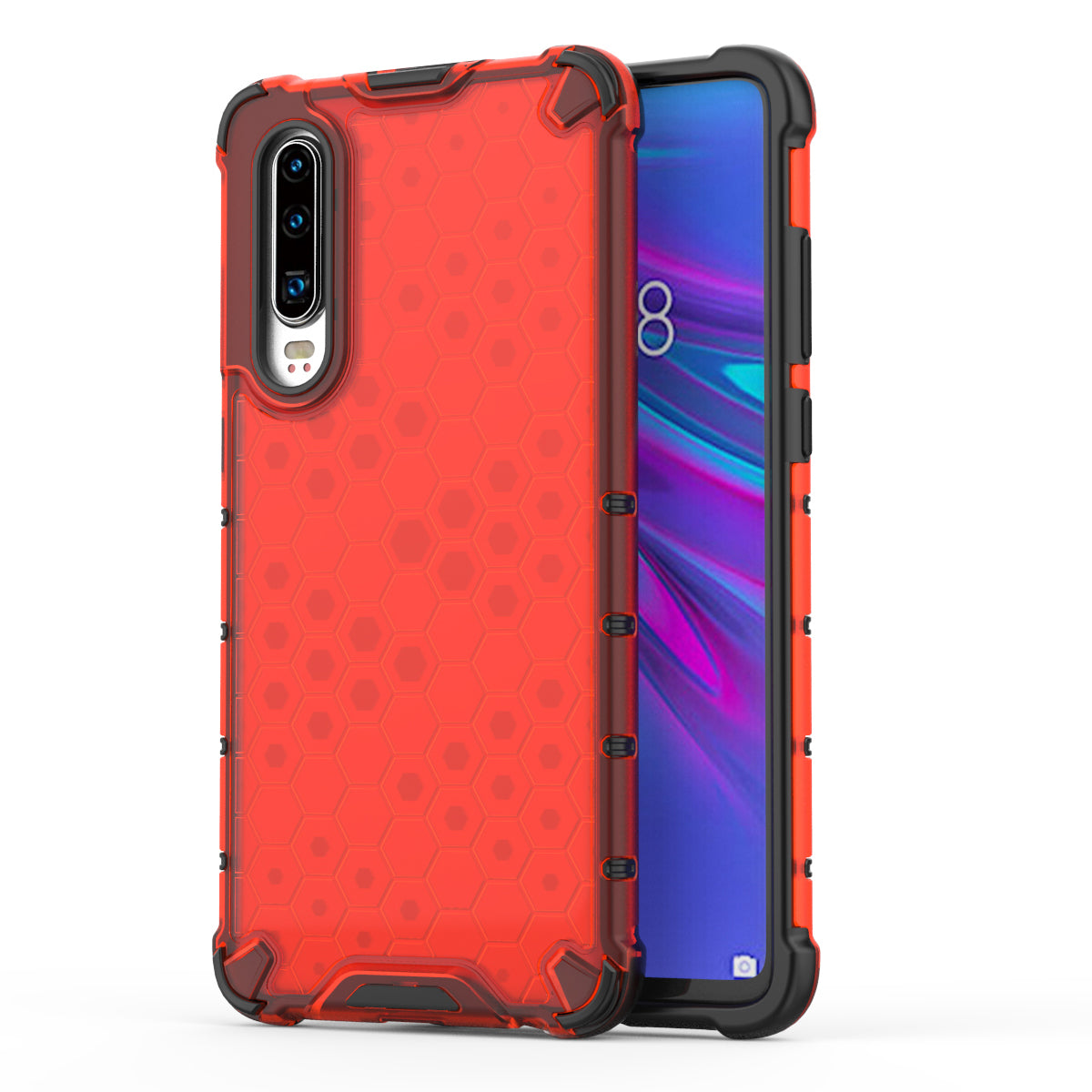 Honeycomb Pattern Shock-proof TPU + PC Hybrid Phone Case for Huawei P30