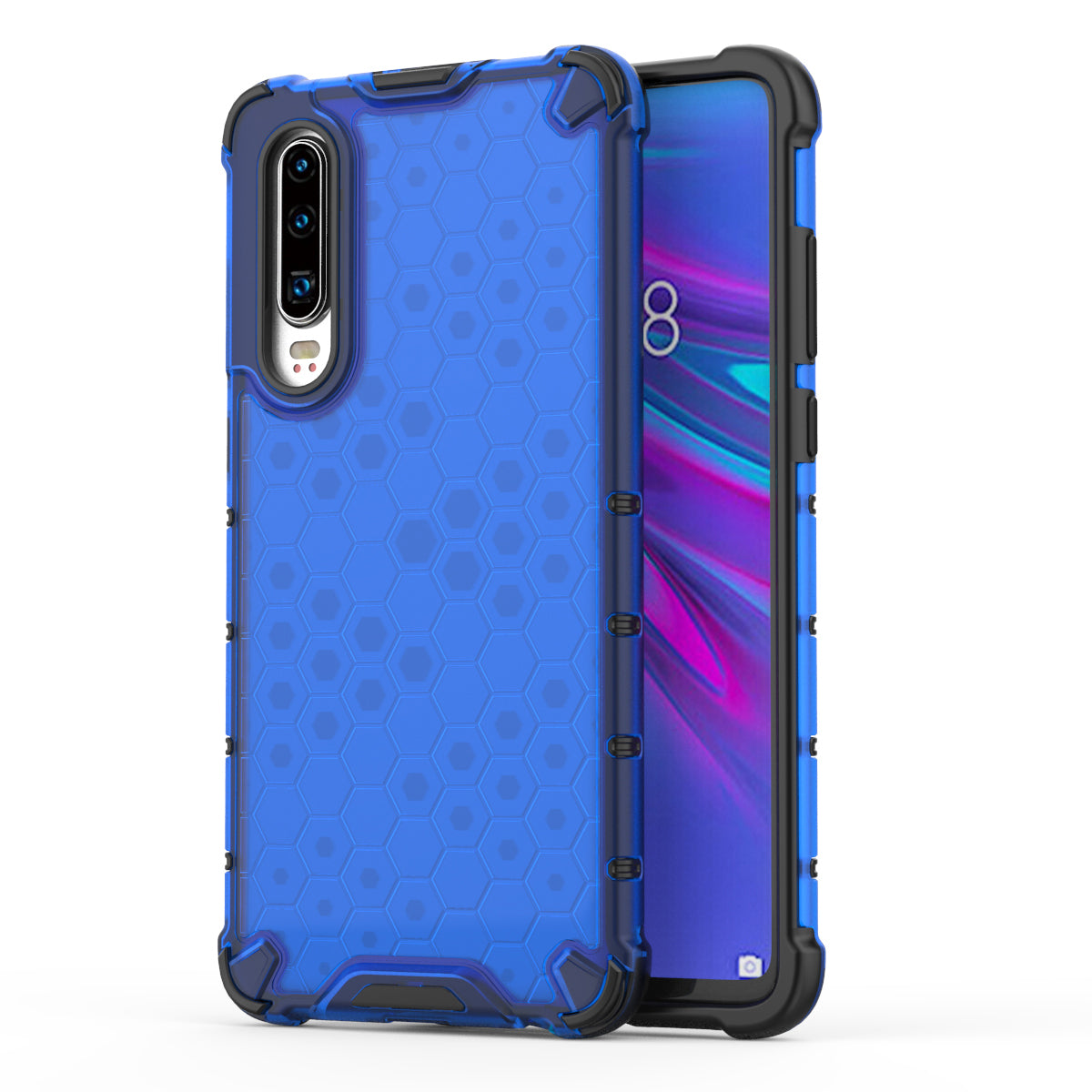 Honeycomb Pattern Shock-proof TPU + PC Hybrid Phone Case for Huawei P30