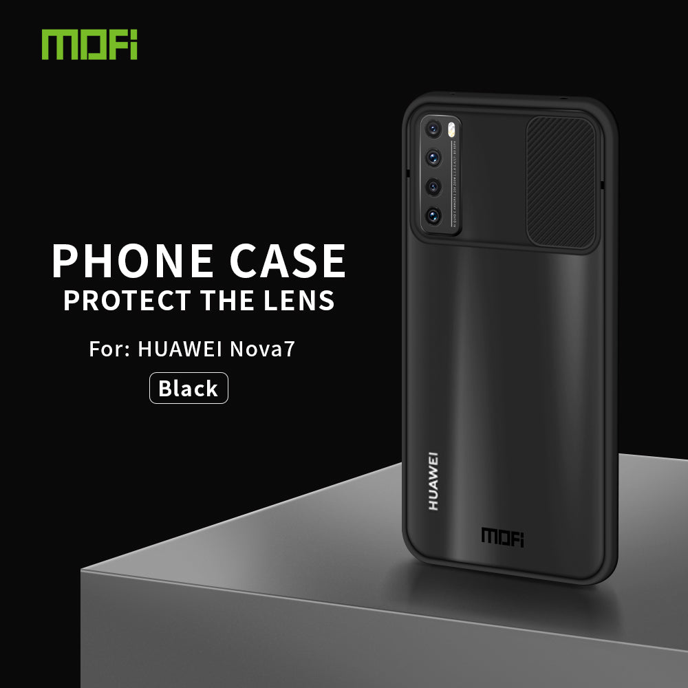 MOFI XINDUN Series Shockproof PC+TPU Phone Case with Lens Protective Slide Shield for Huawei Nova 7 5G