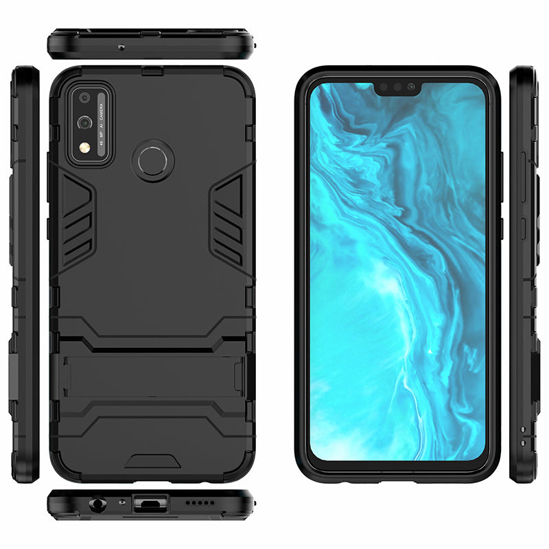 Plastic + TPU Hybrid Case with Kickstand for Honor 9X Lite