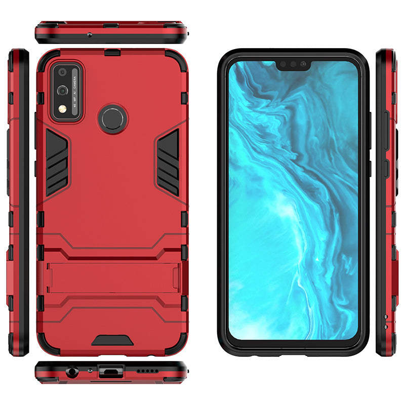 Plastic + TPU Hybrid Case with Kickstand for Honor 9X Lite