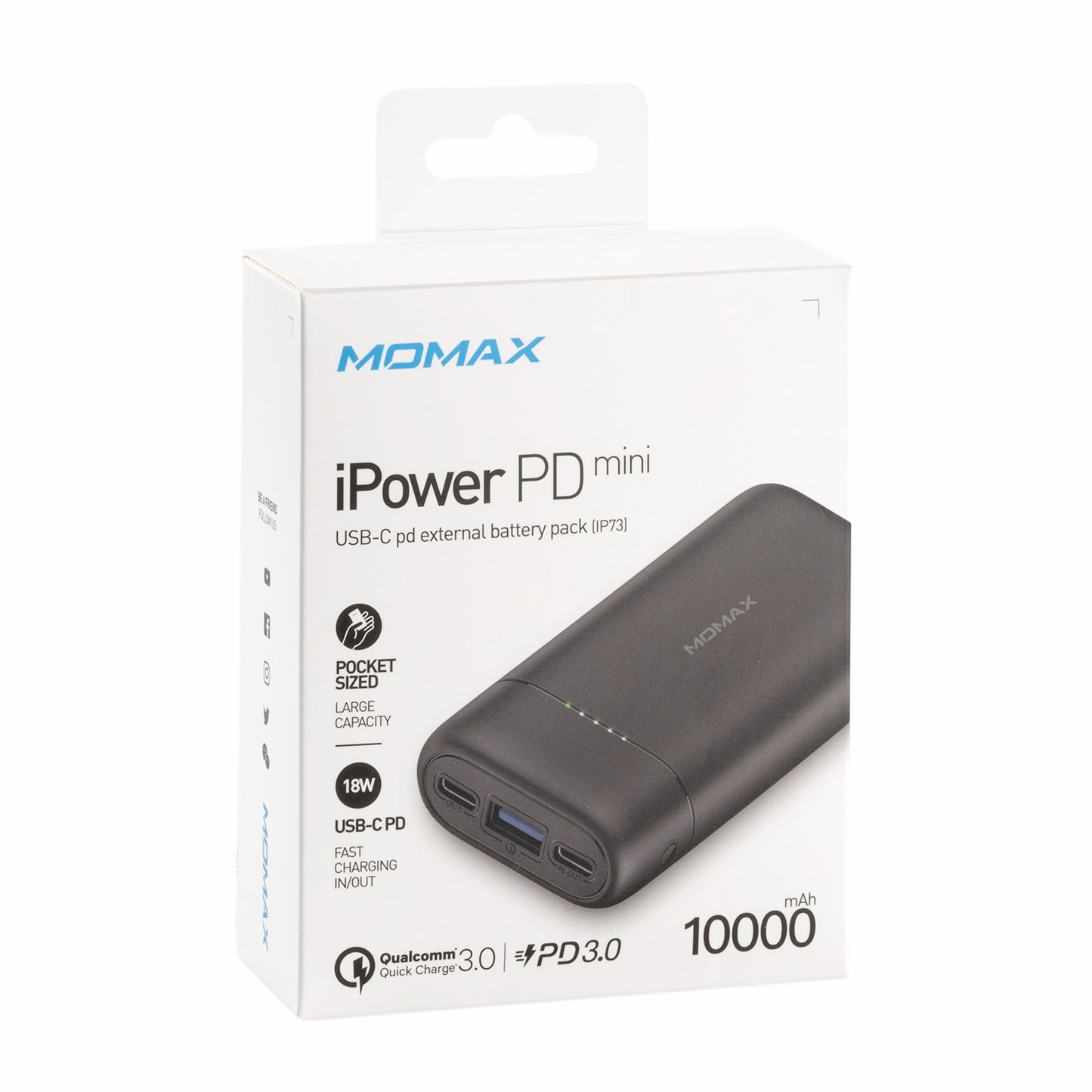 MOMAX iPower PD Mini Power Bank 10000mAh Multi-port External Battery Charger