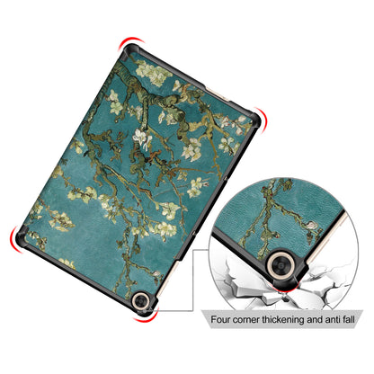 Printing Surface Tri-fold Leather Tablet Cover for Huawei MatePad T10S/Honor 6