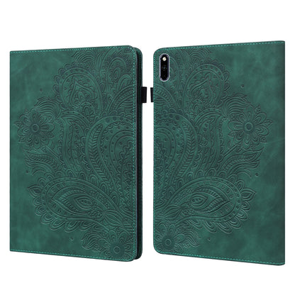 Leather Wallet Stand Tablet Protective Shell with Peacock Flower Pattern Imprinting for Huawei MatePad 10.4 (2020)/(2022)/Honor V6