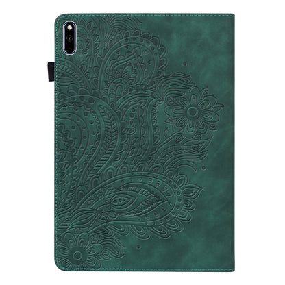 Leather Wallet Stand Tablet Protective Shell with Peacock Flower Pattern Imprinting for Huawei MatePad 10.4 (2020)/(2022)/Honor V6