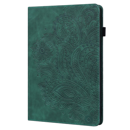 Leather Wallet Stand Tablet Protective Shell with Peacock Flower Pattern Imprinting for Huawei MatePad 10.4 (2020)/(2022)/Honor V6