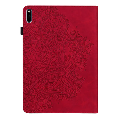 Leather Wallet Stand Tablet Protective Shell with Peacock Flower Pattern Imprinting for Huawei MatePad 10.4 (2020)/(2022)/Honor V6