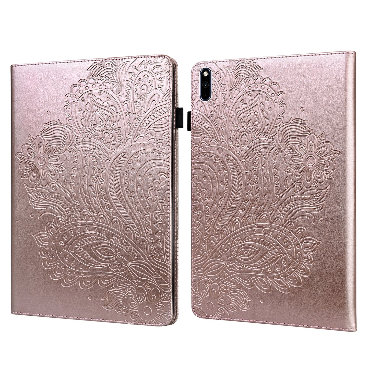 Leather Wallet Stand Tablet Protective Shell with Peacock Flower Pattern Imprinting for Huawei MatePad 10.4 (2020)/(2022)/Honor V6