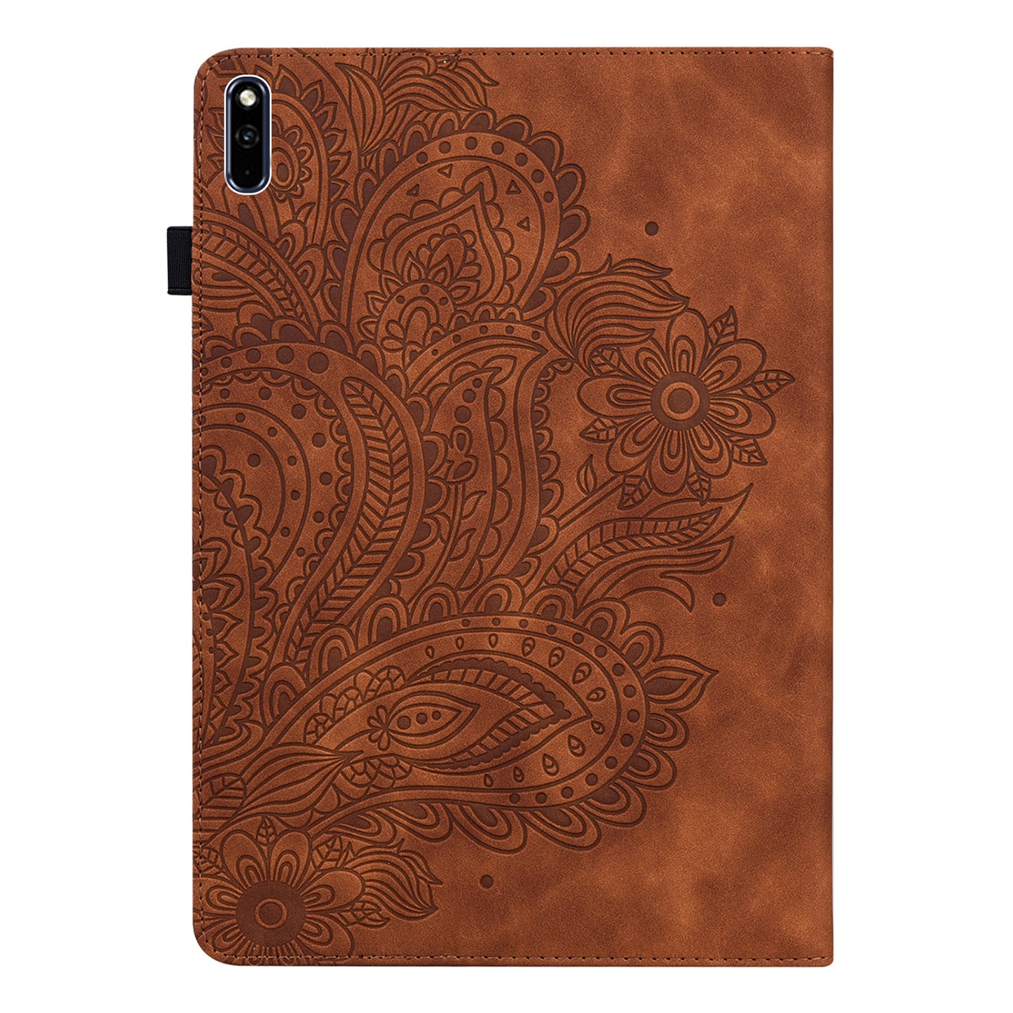 Leather Wallet Stand Tablet Protective Shell with Peacock Flower Pattern Imprinting for Huawei MatePad 10.4 (2020)/(2022)/Honor V6