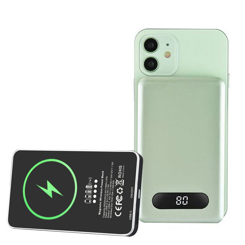 5000mAh Fast Charging Magnetic Wireless Charger External Battery Power Bank for iPhone 12 Series