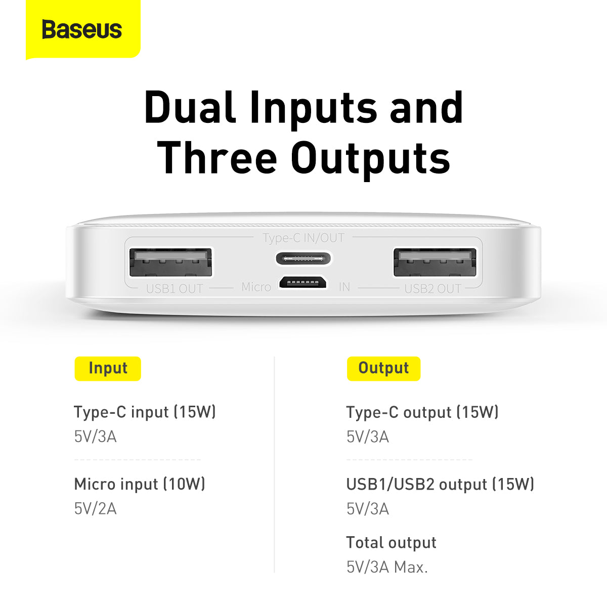 BASEUS Bipow Digital Display Power Bank 10000mAh 15W Portable Backup Charger