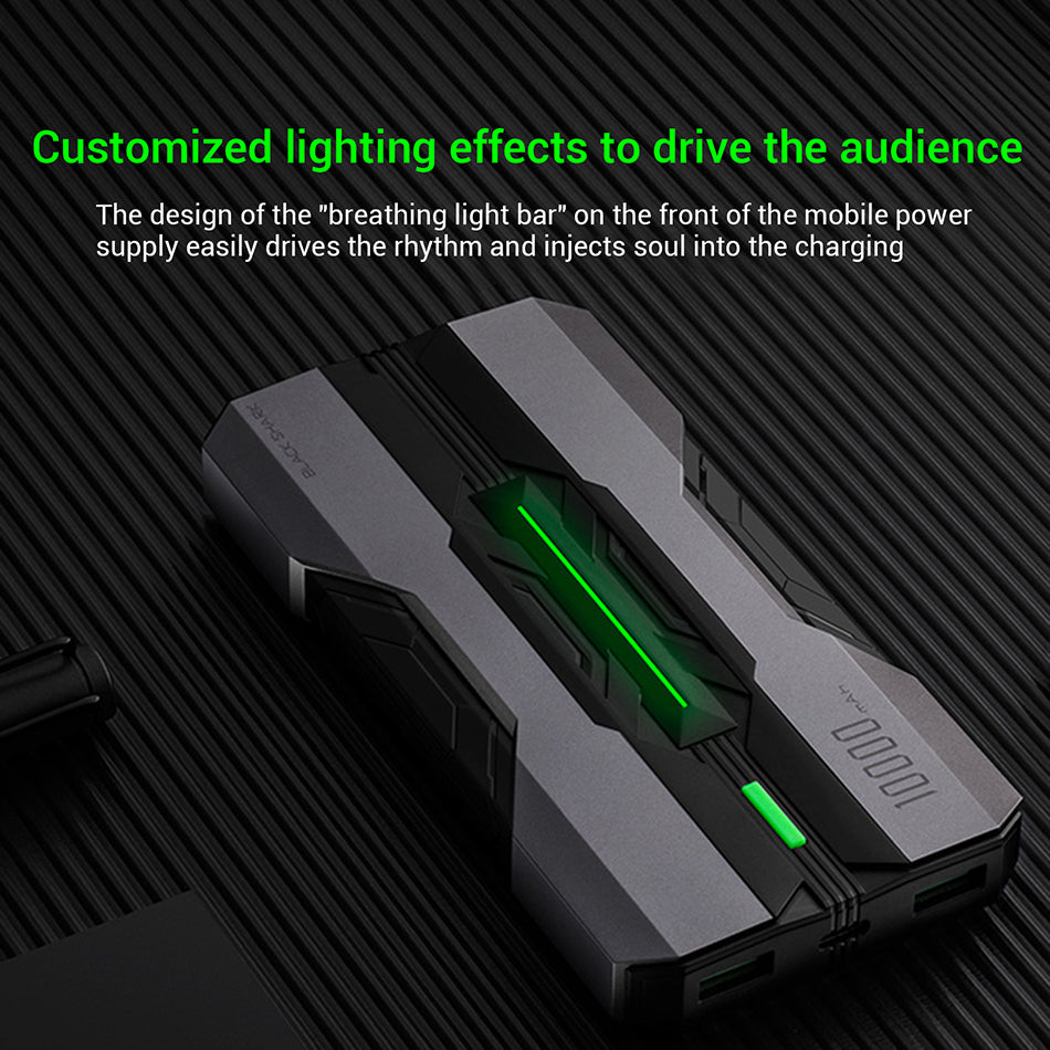 XIAOMI BLACK SHARK 10000mAh Power Bank Dual USB+Type-C Two Way 18W Fast Charging Battery Charger