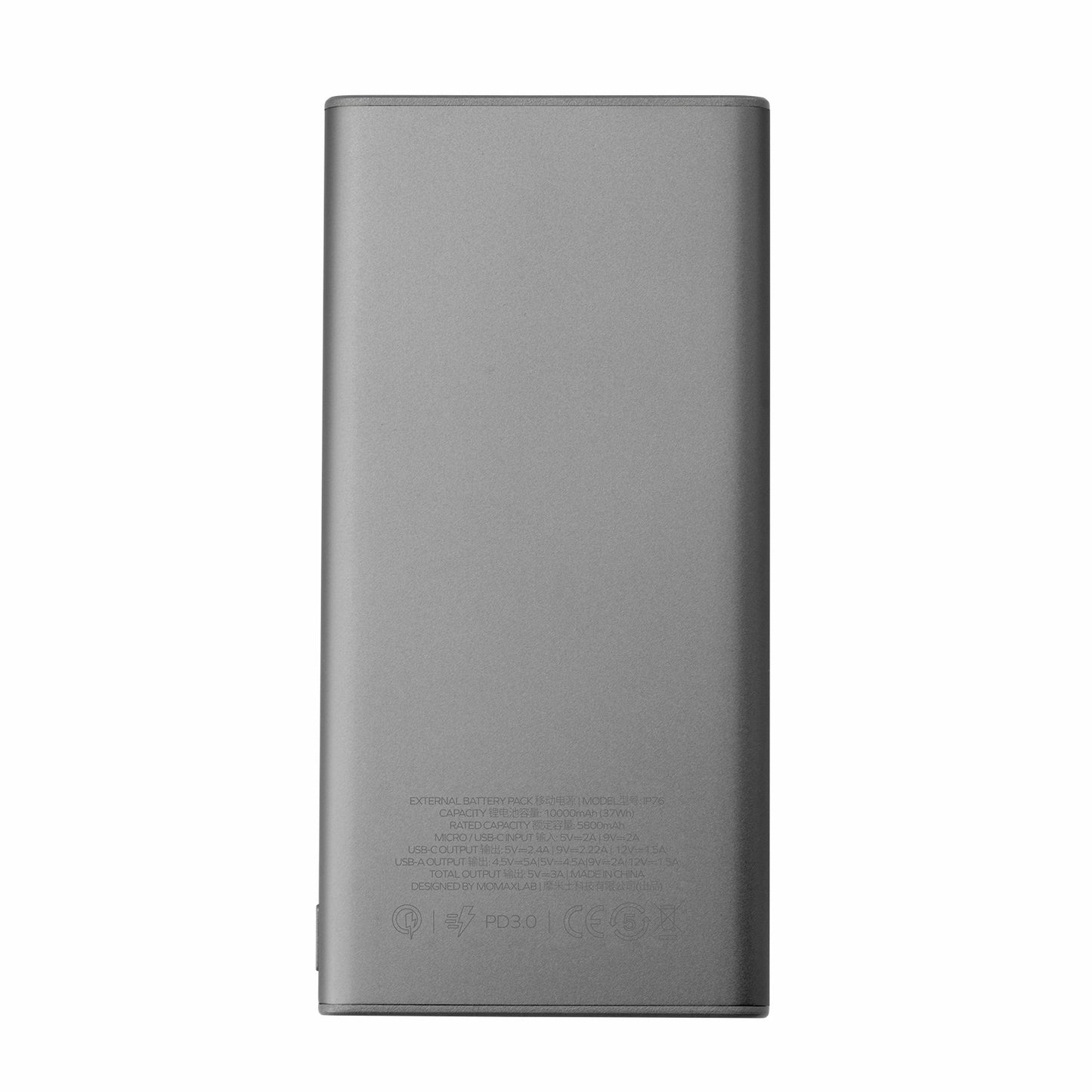 MOMAX IP76 iPower LITE2 Lightweight Metal Fast Charging Power Bank 10000mAh Portable Charger External Cell Phone Battery Pack