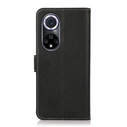 Flip Design Litchi Texture PU Leather Wallet Magnetic Closure Stand Protective Cover for Huawei nova 9