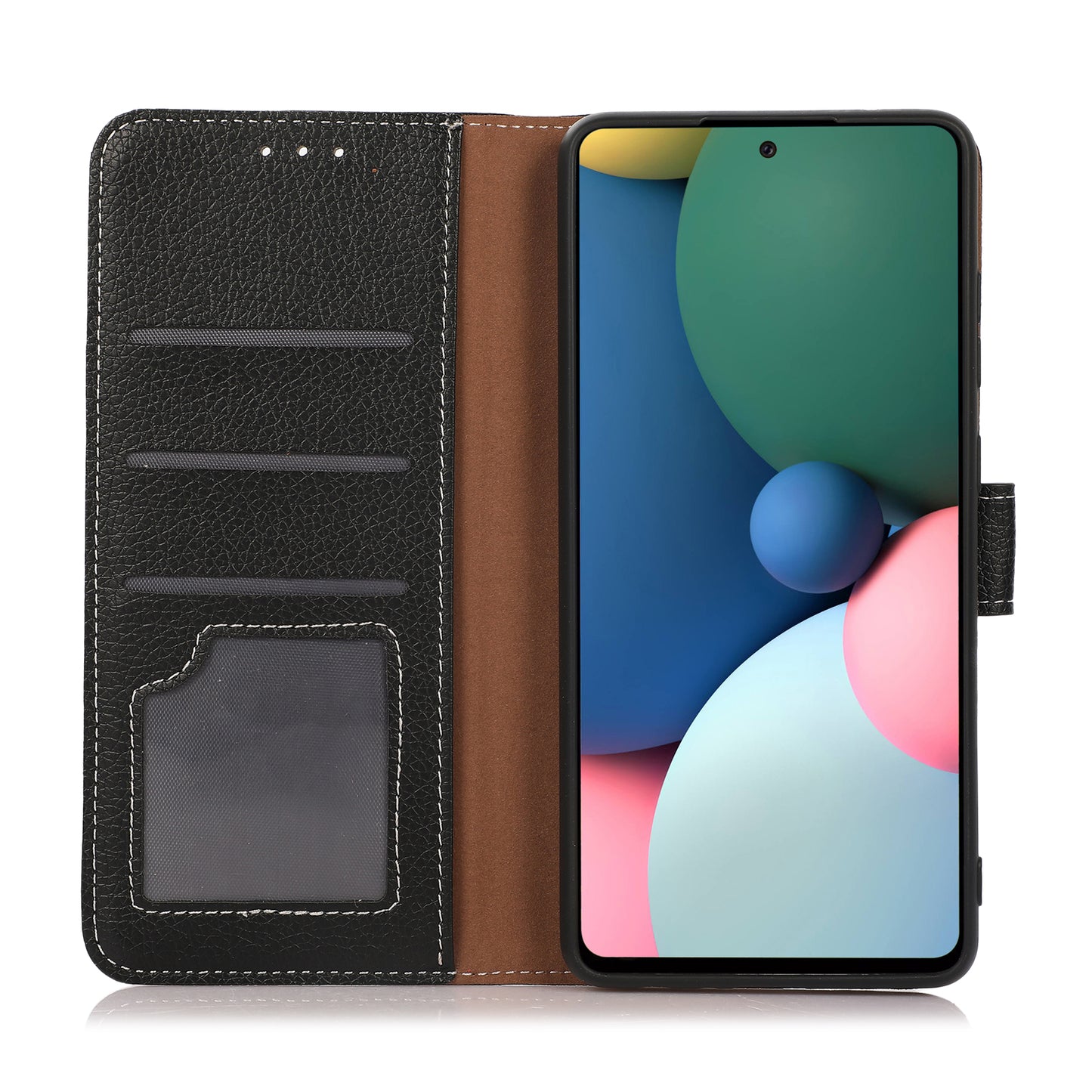 Flip Design Litchi Texture PU Leather Wallet Magnetic Closure Stand Protective Cover for Huawei nova 9