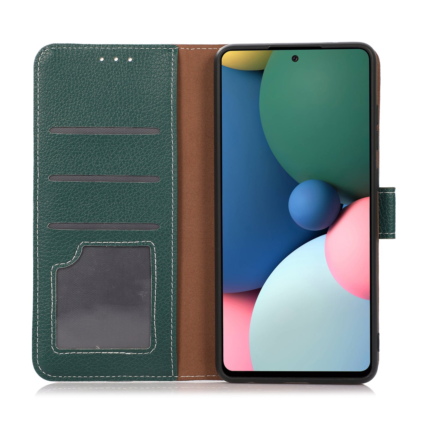 Flip Design Litchi Texture PU Leather Wallet Magnetic Closure Stand Protective Cover for Huawei nova 9