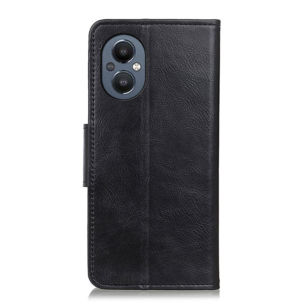 Crazy Horse Texture Wallet Stand PU Leather Magnetic Clasp Phone Case for OnePlus Nord N20 5G