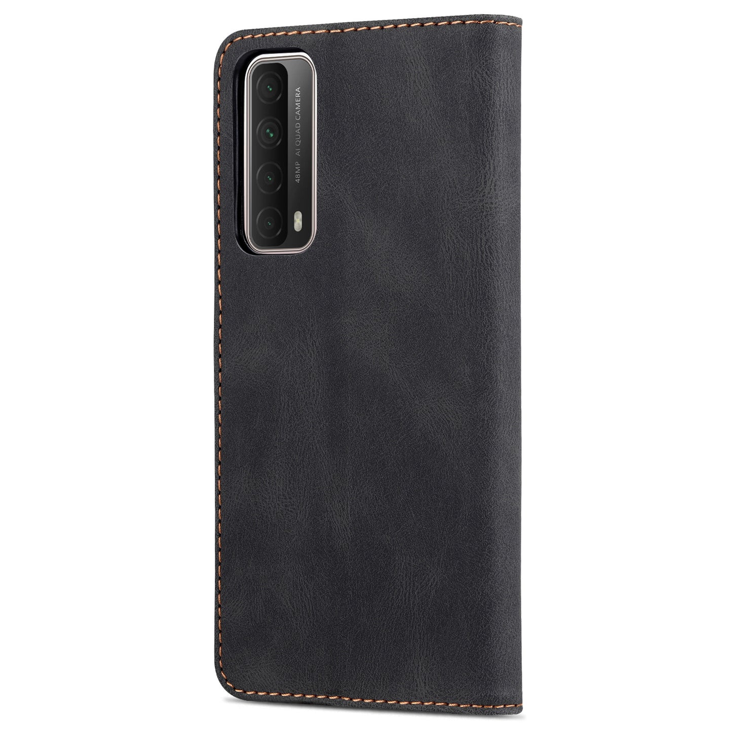 AZNS Phone Cover Magnetic Closure PU Leather Flip Wallet Case Stand Anti-fingerprint Phone Shell for Huawei P smart 2021 / Huawei Y7a