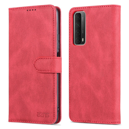 AZNS Phone Cover Magnetic Closure PU Leather Flip Wallet Case Stand Anti-fingerprint Phone Shell for Huawei P smart 2021 / Huawei Y7a