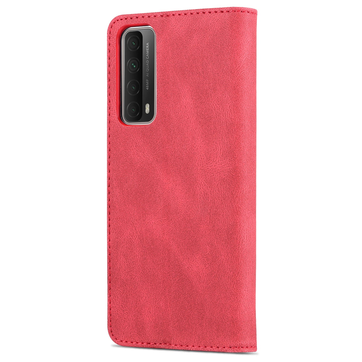 AZNS Phone Cover Magnetic Closure PU Leather Flip Wallet Case Stand Anti-fingerprint Phone Shell for Huawei P smart 2021 / Huawei Y7a