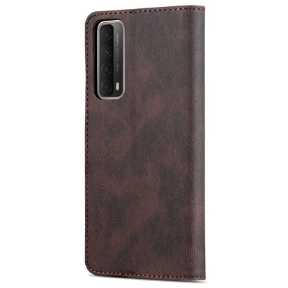 AZNS Phone Cover Magnetic Closure PU Leather Flip Wallet Case Stand Anti-fingerprint Phone Shell for Huawei P smart 2021 / Huawei Y7a