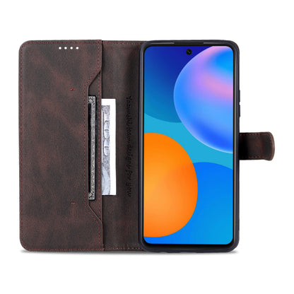 AZNS Phone Cover Magnetic Closure PU Leather Flip Wallet Case Stand Anti-fingerprint Phone Shell for Huawei P smart 2021 / Huawei Y7a