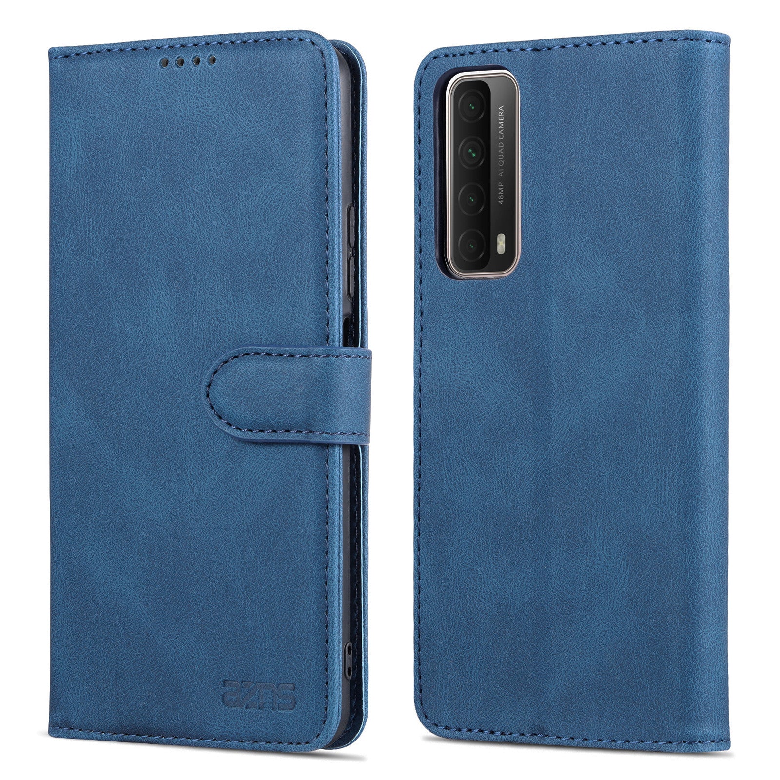 AZNS Phone Cover Magnetic Closure PU Leather Flip Wallet Case Stand Anti-fingerprint Phone Shell for Huawei P smart 2021 / Huawei Y7a