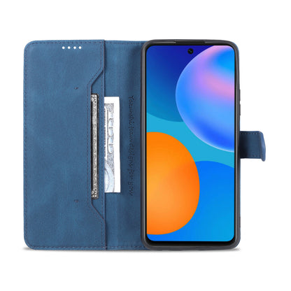 AZNS Phone Cover Magnetic Closure PU Leather Flip Wallet Case Stand Anti-fingerprint Phone Shell for Huawei P smart 2021 / Huawei Y7a