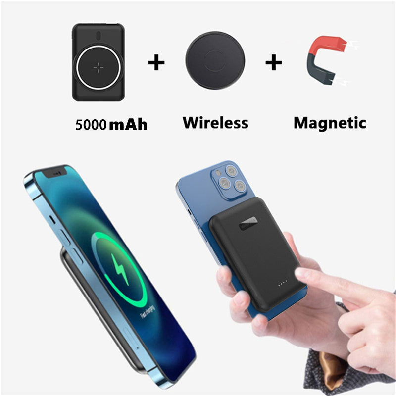 ZG 301W1 Compatible with Magsafe Magnetic Wireless Power Bank 5000mAh Portable Charger for iPhone 12 / 13