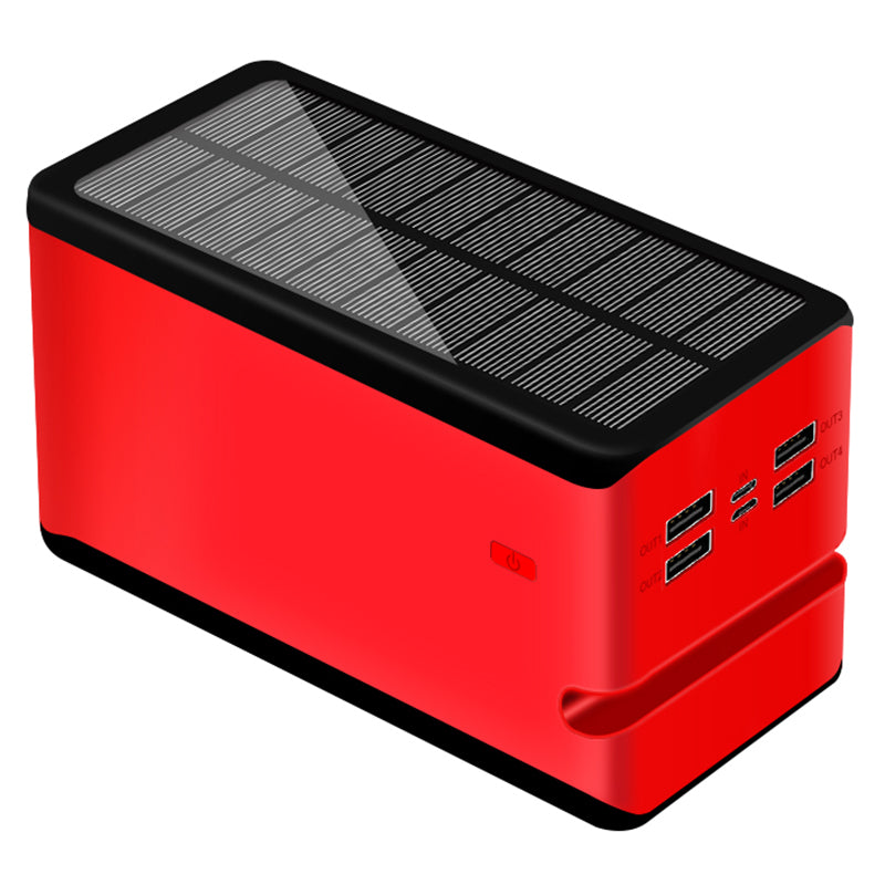 PS-10+ Solar Power Bank 100000mAh Outdoor Portable Charger with Camping Light and Phone Holder Slot Gap